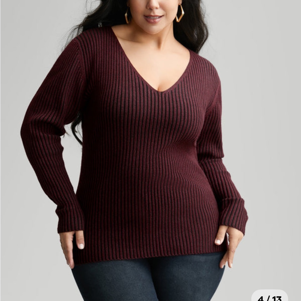 BLOOMCHIC 6x ribbed sweater as is